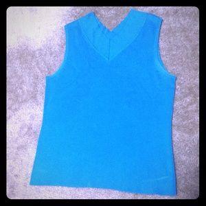 Sag Harbor V-neck blue Top.